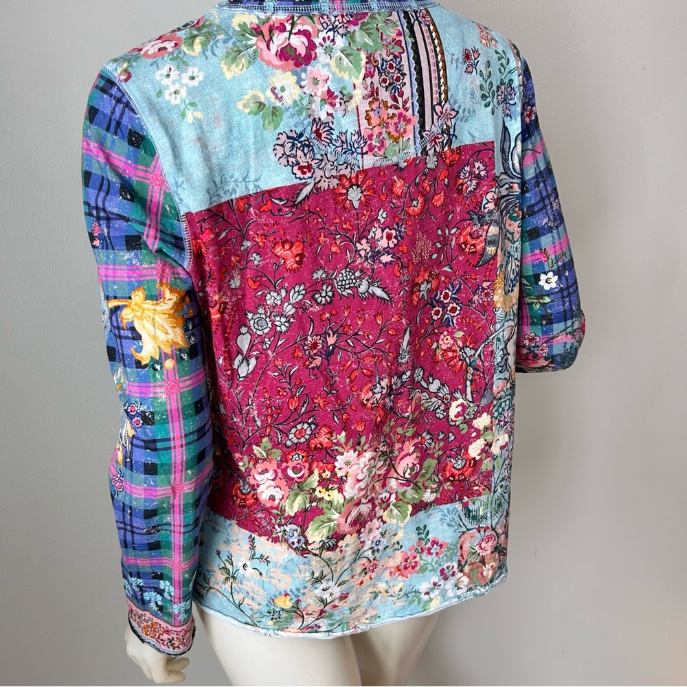 Sundance Cotton Multicolor Patchwork Long Sleeve … - image 6